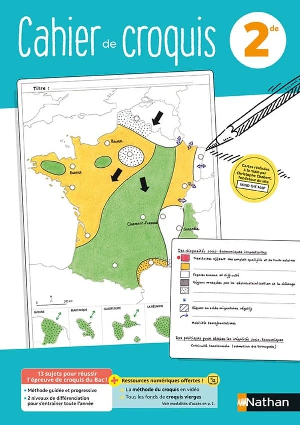 Cahier de croquis : géographie : 2de (édition 2021)