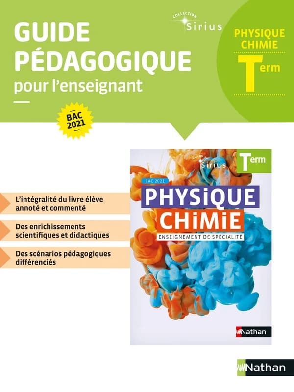 SIRIUS : physique-chimie ; terminale ; guide pédagogique (édition 2020)
