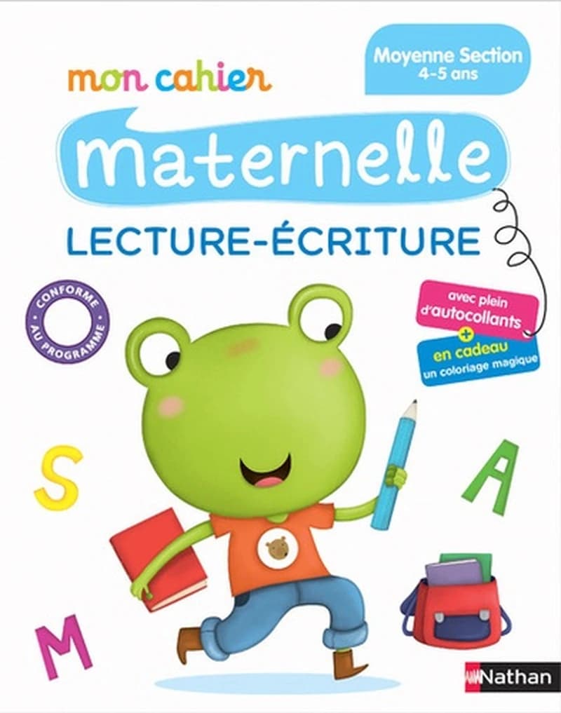 MON CAHIER MATERNELLE LECTURE ECRITURE MOYENNE SECTION 4-5 ANS