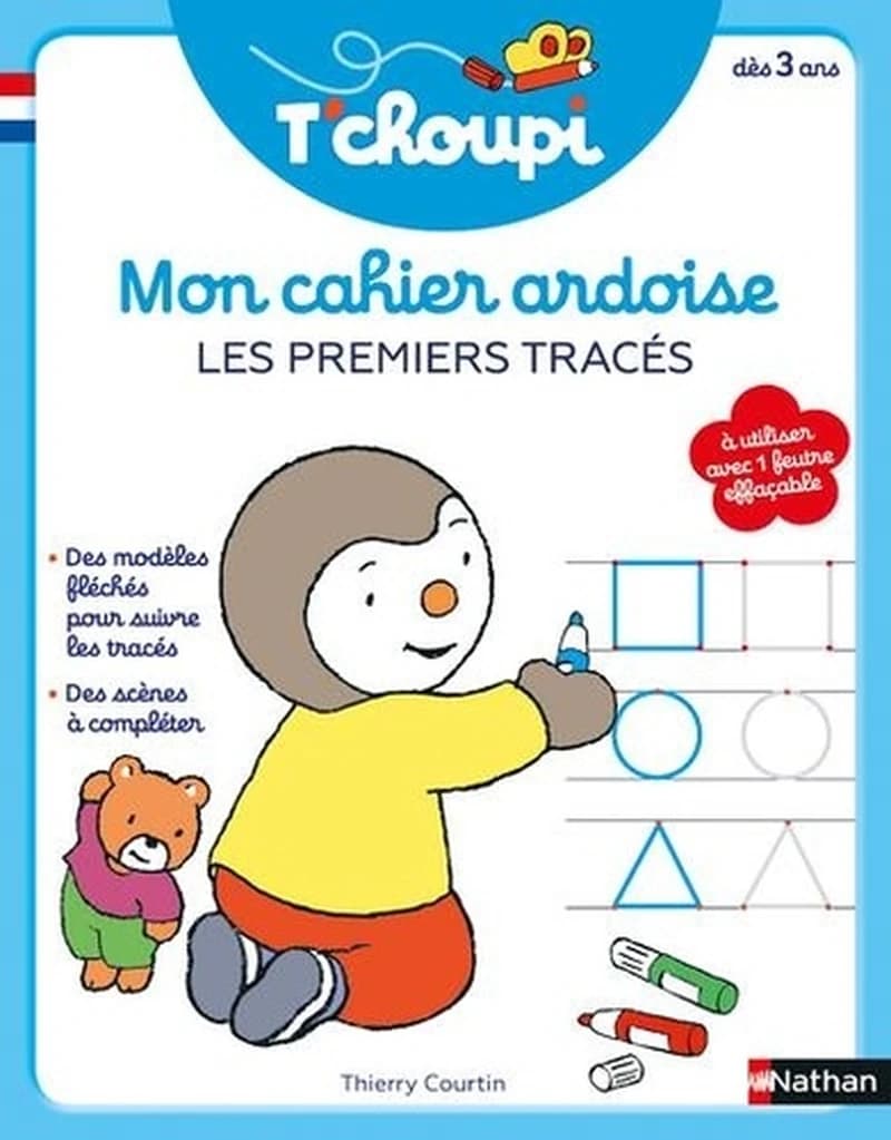 Mon livre-ardoise : T'choupi : mon cahier ardoise : les premiers traces