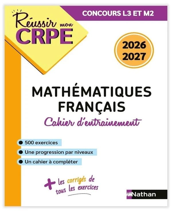 Mathématiques français : cahier d'entrainement : 2026-2027