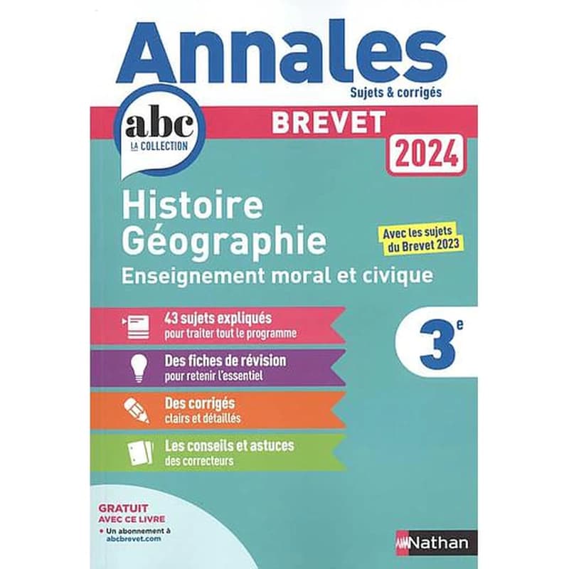 Histoire, géographie, EMC [enseignement moral et civique] 3e : [brevet 2024]