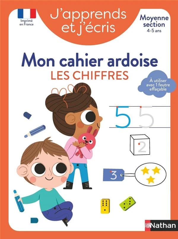 J'apprends et j'écris : Les chiffres ; MS ; mon cahier ardoise (édition 2024)