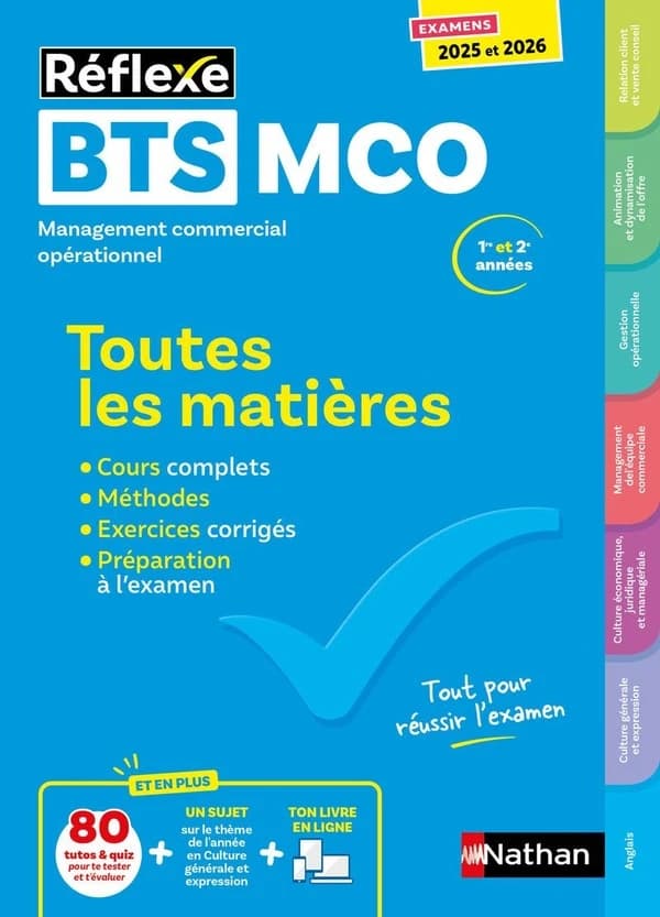 Réflexe : BTS MCO ; Toutes les matières ; 1re et 2e années (édition 2025