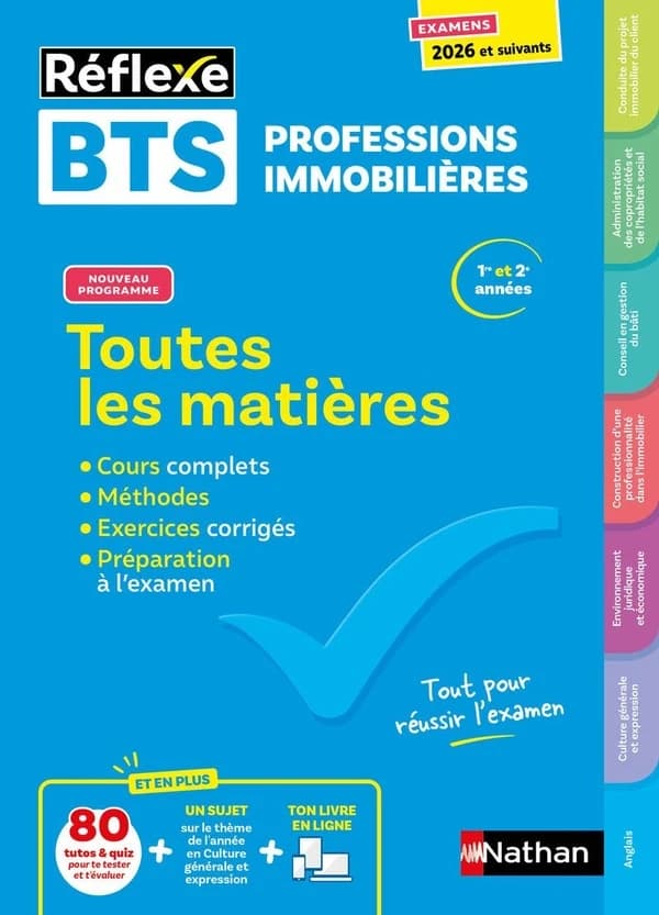 Professions immobilières BTS : Toutes les matières