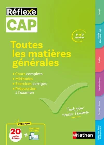 Réflexe CAP : Toutes les matières générales ; 1re et 2e années (édition 2025)