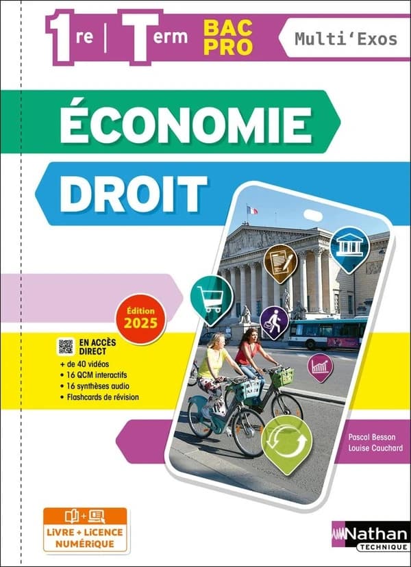 Économie-Droit ; 1re, Terminale Bac Pro ; Livre + licence (édition 2025)