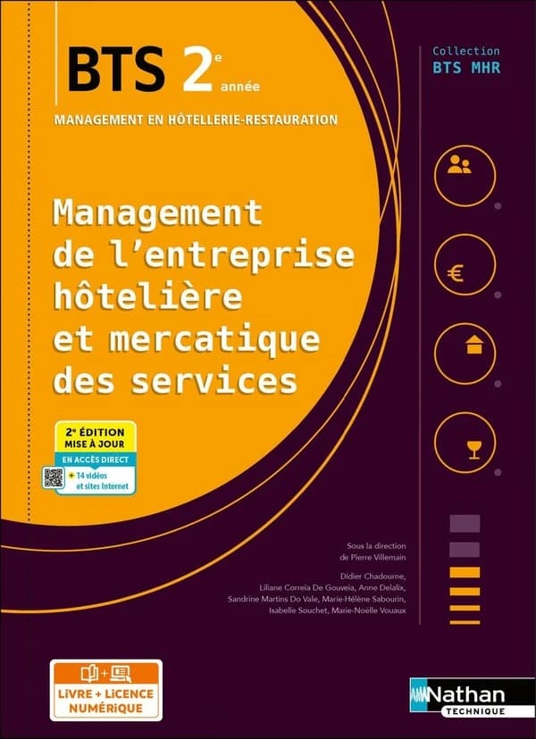 Management de l'entreprise hôtelière et mercatique des services BTS MHR 2e année : Livre + licence élève