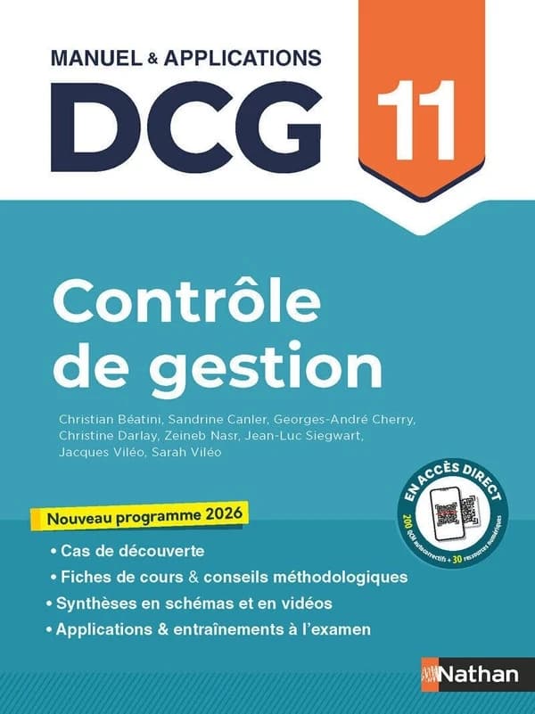 Contrôle de gestion nouveau programme 2026 : manuel et applications DCG 11