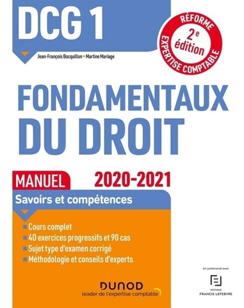 Fondamentaux du droit (2e éd. [conforme à la] réforme expertise-comptable, 2020-2021) Jean-François Bocquillon,... Martine Mariage,...