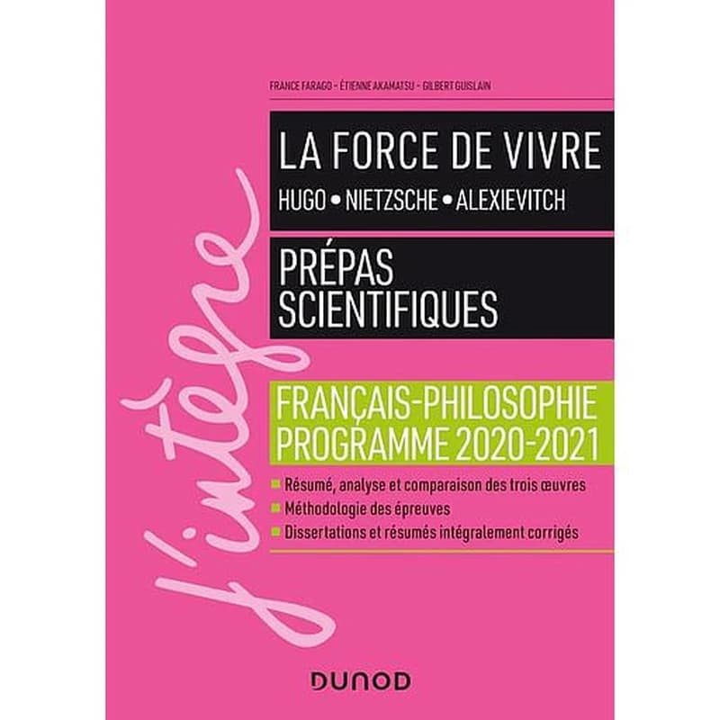 La force de vivre : Hugo, Nietzsche, Alexievitch : français-philosophie : programme 2020-2021