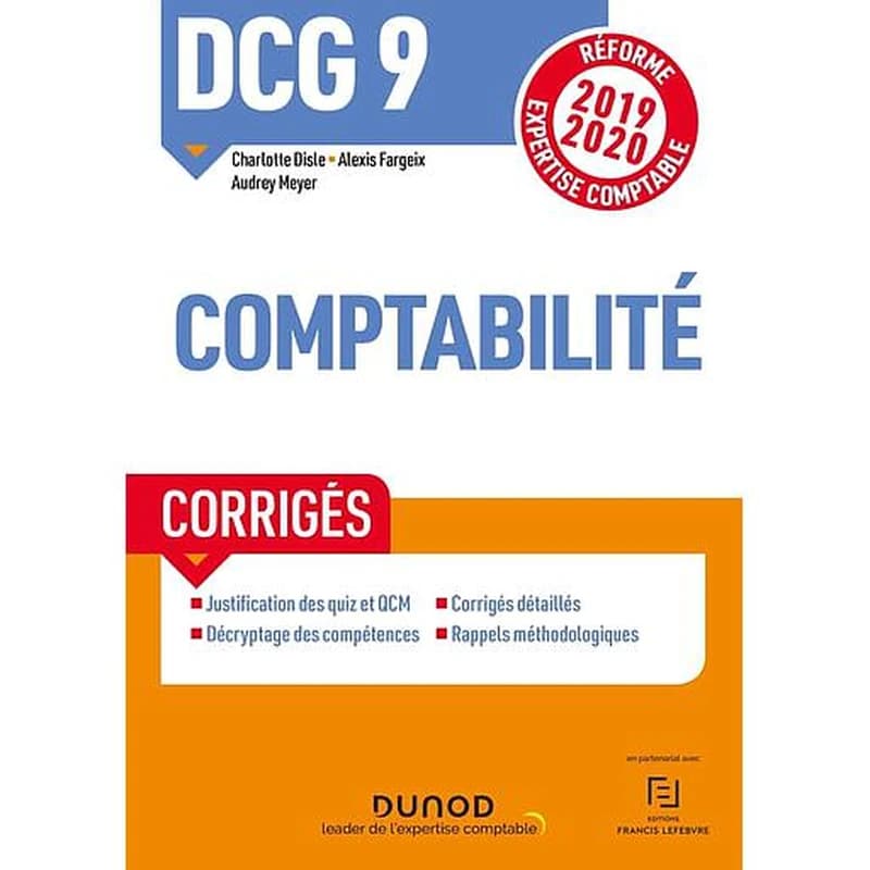 Compus DCG 9 Comptabilité - Corrigés  - Réforme Expertise comptable 2019-2020