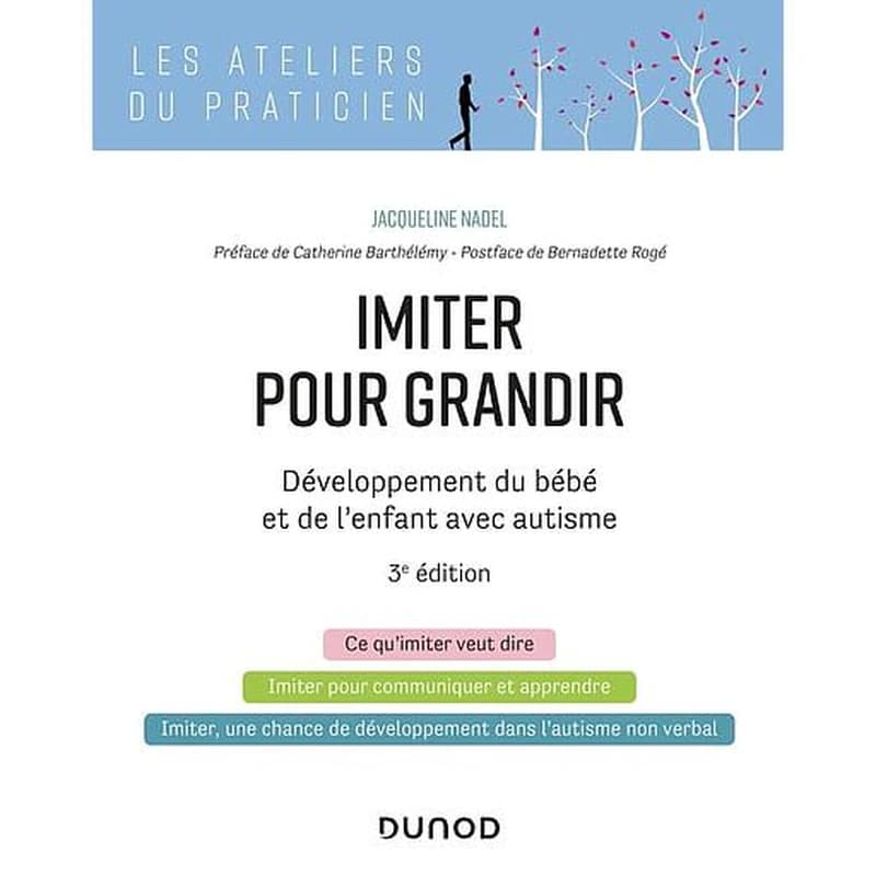 Imiter pour grandir : développement du bébé et de l'enfant avec autisme (3e éd.) Jacqueline Nadel ; préface de Catherine Barthélémy ; postface de Bernadette Rogé