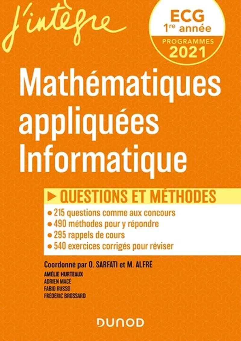 Mathématiques appliquées, informatique : questions et méthodes : ECG 1re année programmes 2021