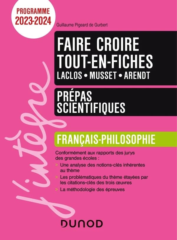 Faire croire : Choderlos de Laclos, Musset, Arendt : français-philosophie, programme 2023-2024