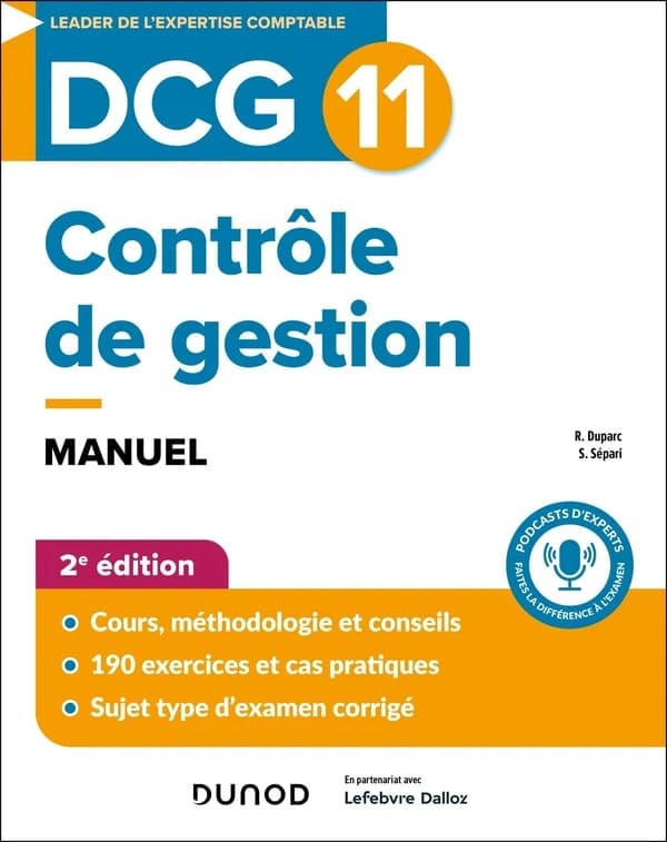 Contrôle de gestion : manuel (2e éd.) Romaric Duparc,... Sabine Sépari,...