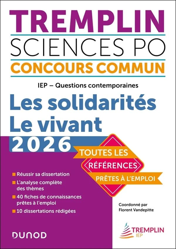 Tremplin Sciences po : concours commun : IEP, questions contemporaines : les solidarités, le vivant, 2026