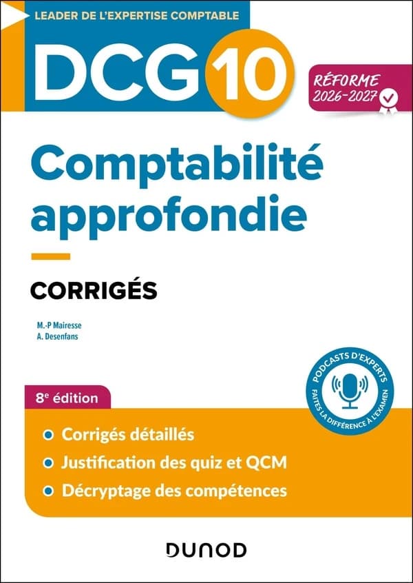 Comptabilité approfondie - : corrigés - réforme 2026-2027 (8e ed. [2026-2027])