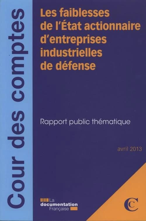 Les faiblesses de l'État actionnaire d'entreprises industrielles de défense : rapport public thématique