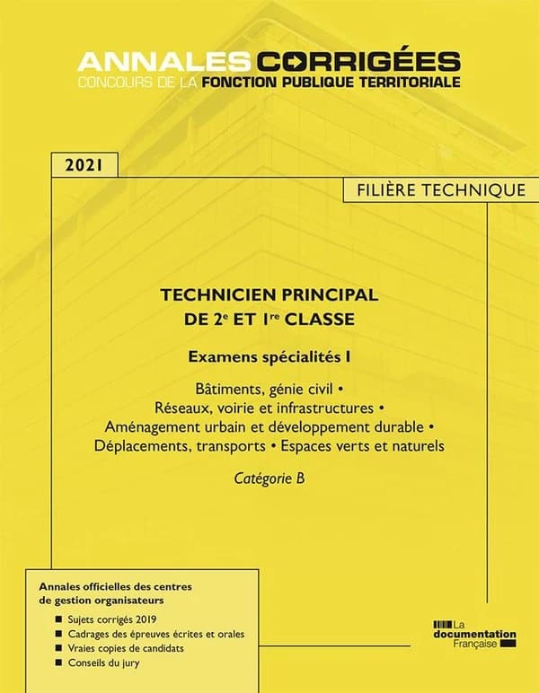 Technicien principal de 1re et 2e classe ; examens spécialité I