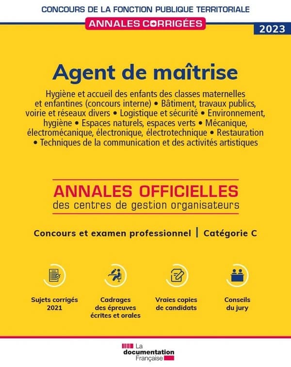 Agent de maîtrise, 2023 : concours externe, concours interne, 3e concours, examen professionnel de promotion interne, catégorie C : hygiène et accueil des enfants des classes maternelles et enfantines... ([Éd.] 2023) [coordination éditoriale, Centre inter