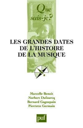 Les grandes dates de l'histoire de la musique européenne (6e éd. mise à jour) Marcelle Benoît, Norbert Dufourcq, Bernard Gagnepain, Pierrette Germain