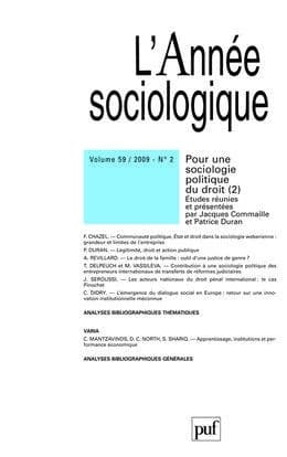 Pour une sociologie politique du droit 1-2 : L'Année sociologique. 59 (n° 1-2)