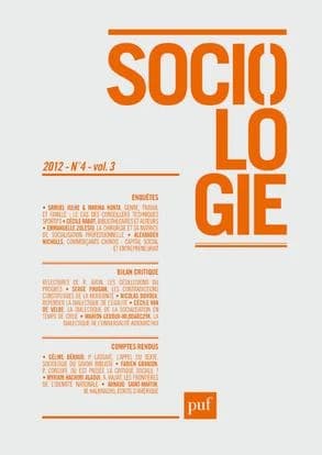 Sociologie Volume 3 N° 4