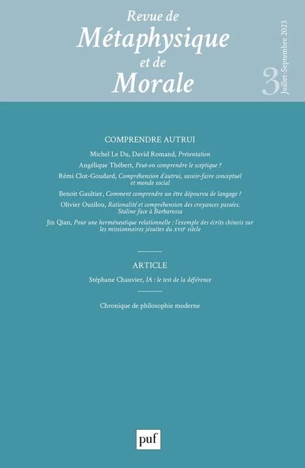 Revue de métaphysique et de morale n.3 : comprendre autrui (édition 2023)