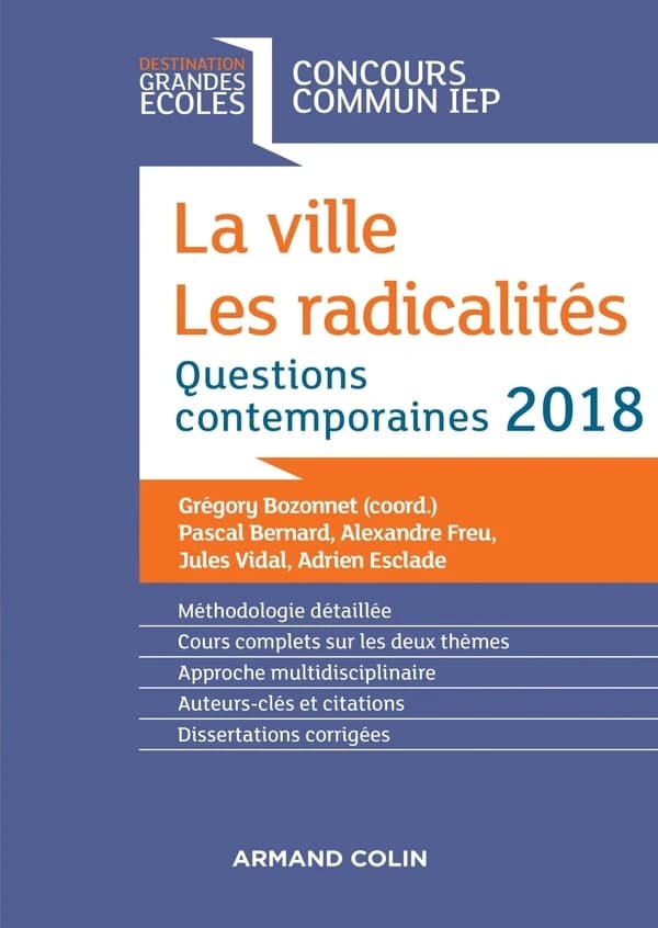 La ville, les radicalités : questions contemporaines 2018