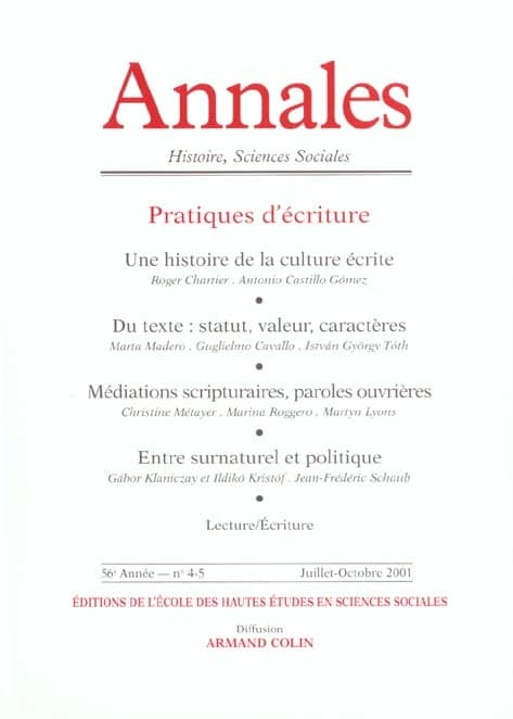 ANNALES HISTOIRE SCIENCES SOCIALES n.56