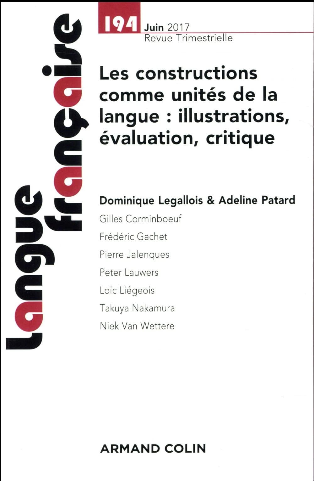 Langue française n.194 : 2