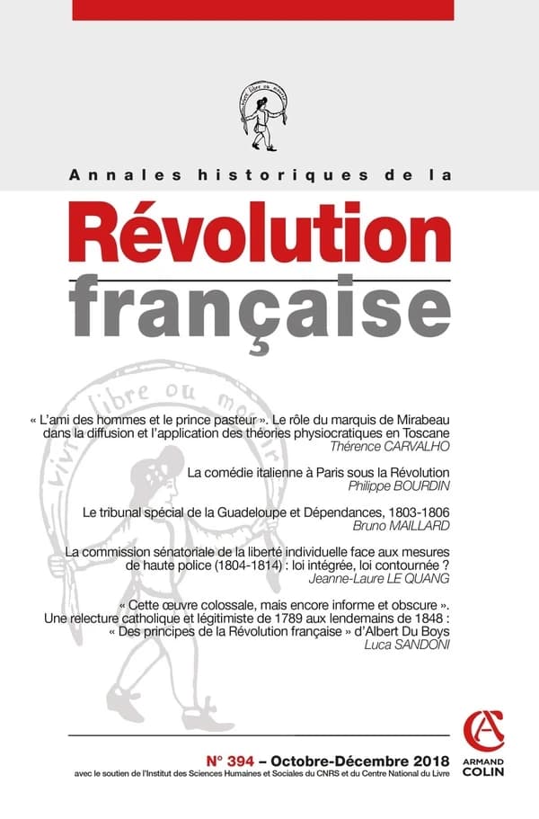 Annales historiques de la révolution française n.394 : octobre