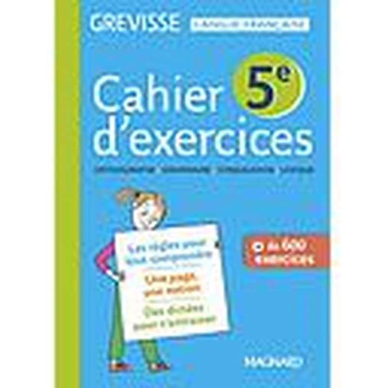 Grevisse langue française ; cahier d'exercices ; 5e