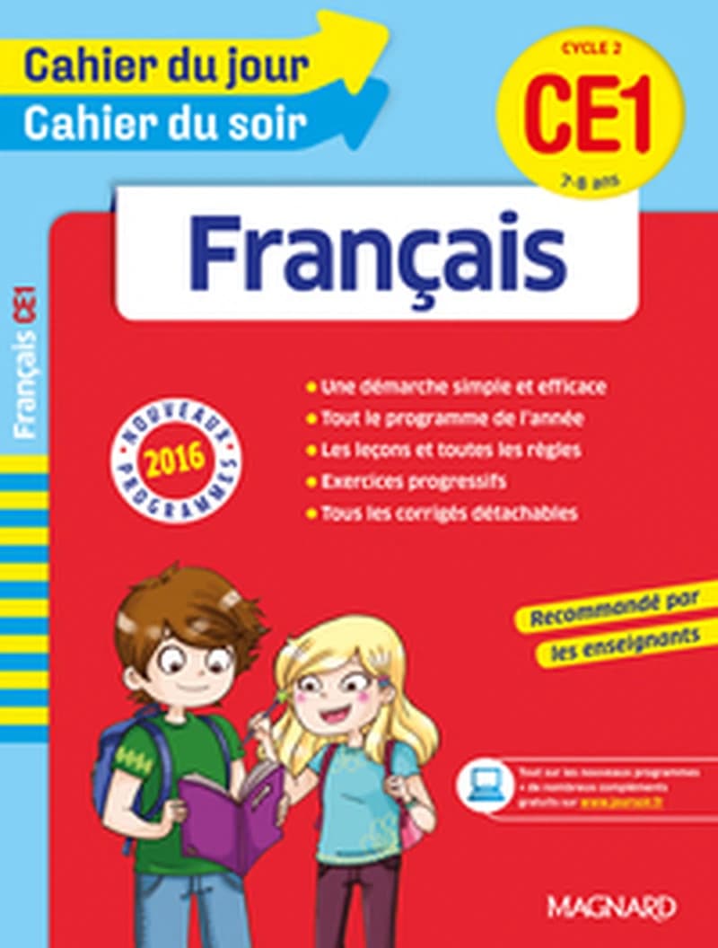 2016 CAHIER DU JOUR CAHIER DU SOIR FRANCAIS CE1 7 8 ANS