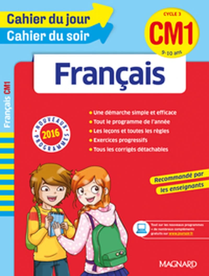 2016 CAHIER DU JOUR CAHIER DU SOIR FRANCAIS CM1 9 10 ANS