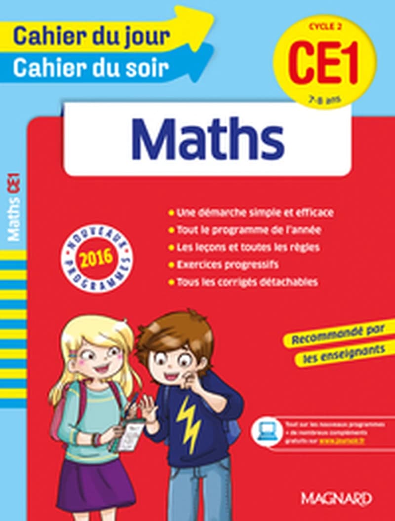 2016 CAHIER DU JOUR CAHIER DU SOIR MATHS CE1 7 8 ANS