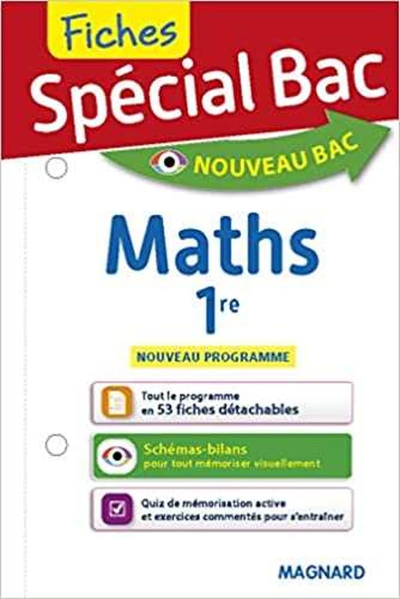 Spécial bac ; fiches maths ; 1re (édition 2019)
