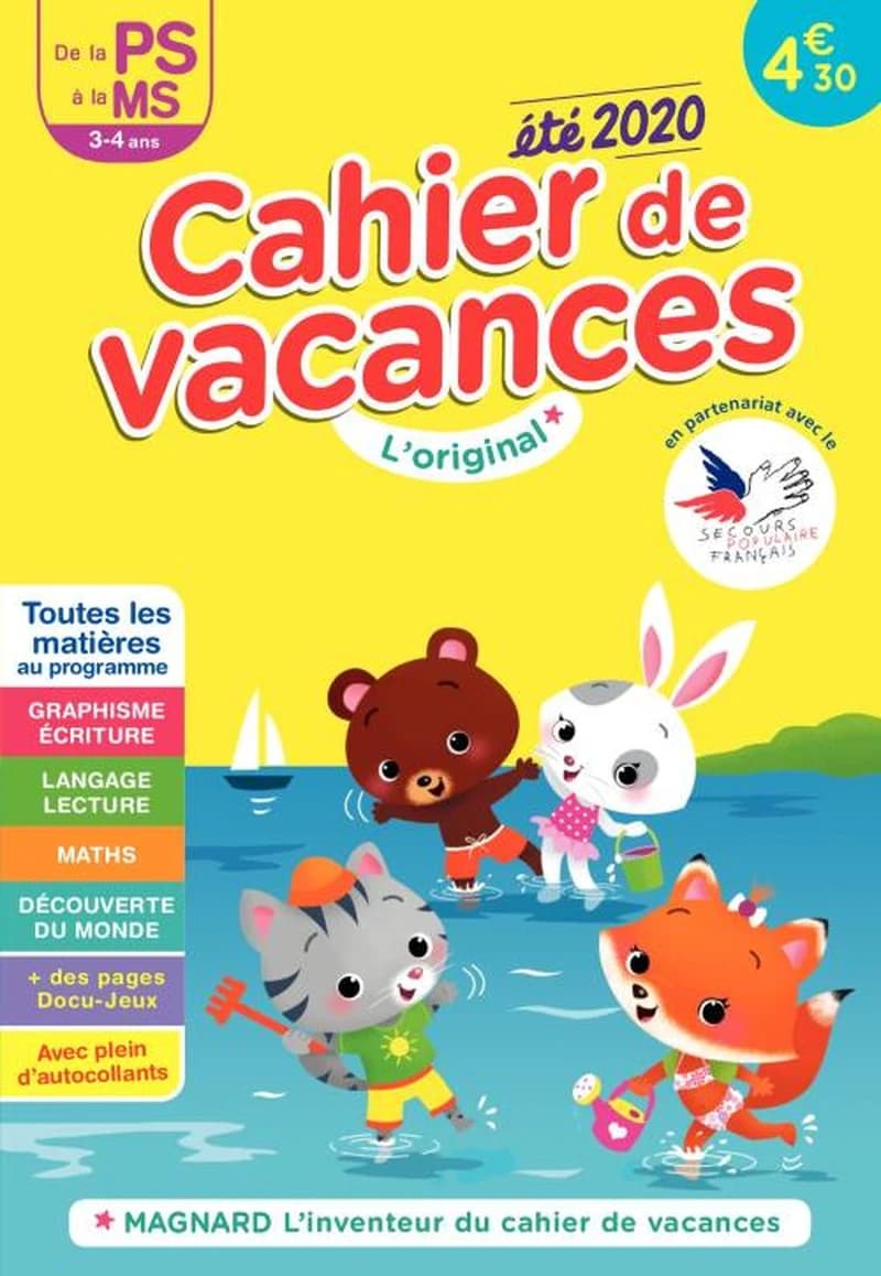 Cahier de vacances été de la PS à la MS