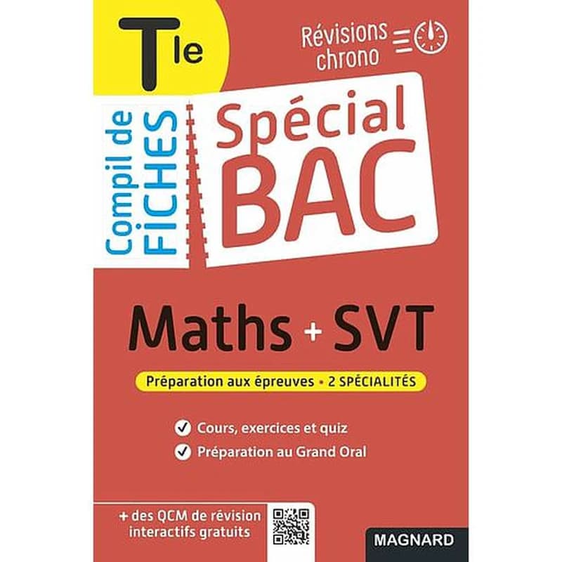 Spécial bac : compil de fiches maths-SVT terminale bac 2022 ; tout le programme des 2 spécialités en 119 ficches visuelles