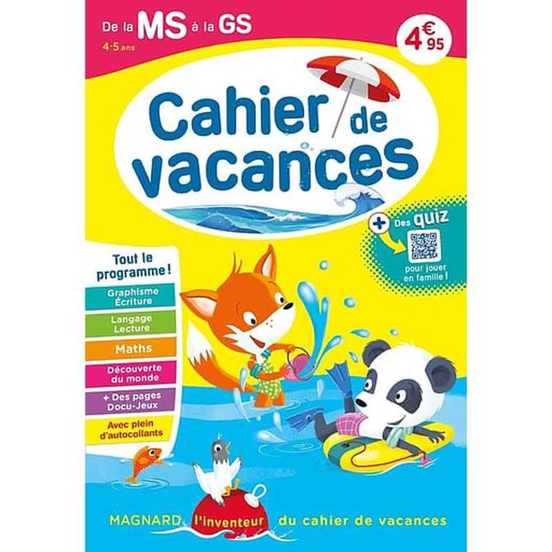 Cahier de vacances : de la MS vers la GS (édition 2023)