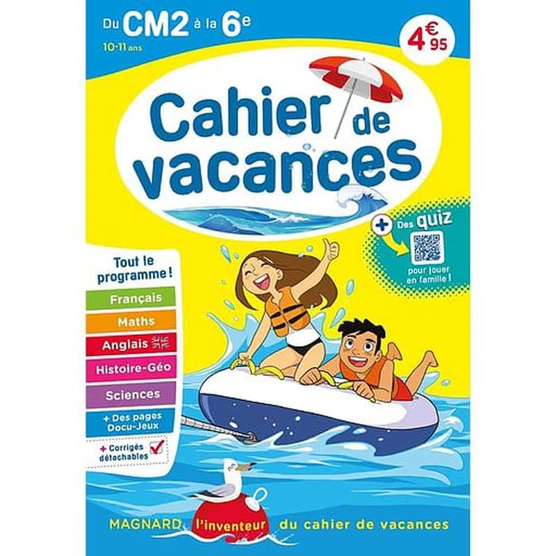 Cahier de vacances : du CM2 vers la 6e (édition 2024)