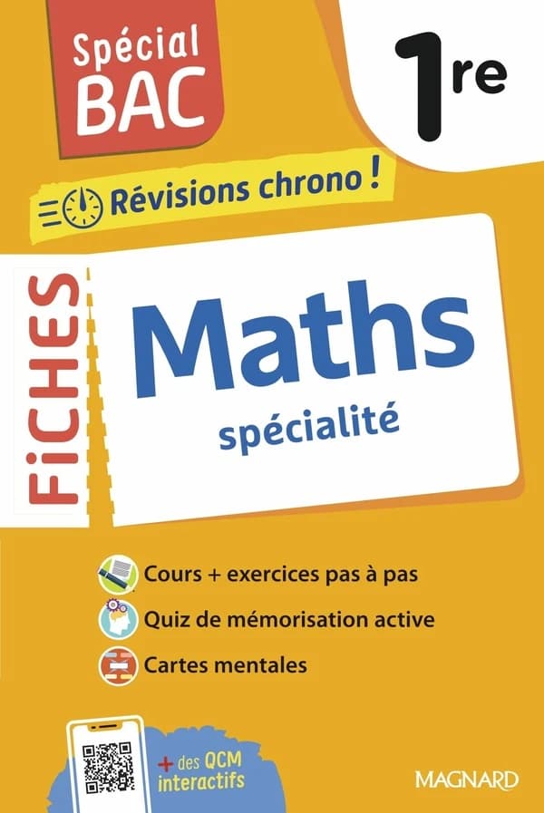 Spécial bac : Fiches Maths : 1re ; Tout le programme en 53 fiches, mémos, schémas-bilans, exercices et QCM (édition 2026)