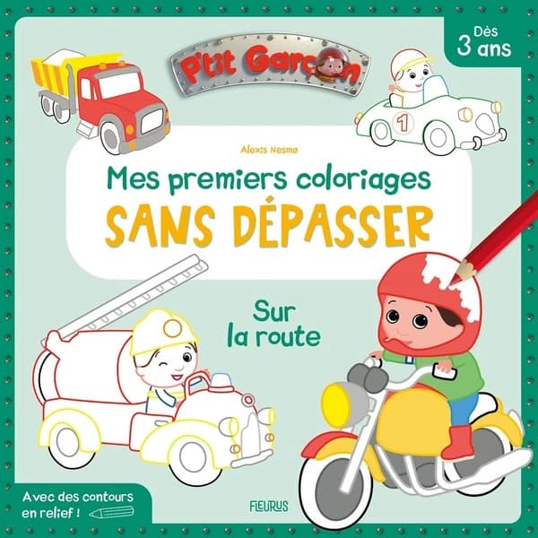 Mes premiers coloriages sans dépasser : avec des contours en reliefs : dès 3 ans : [Album à colorier]
