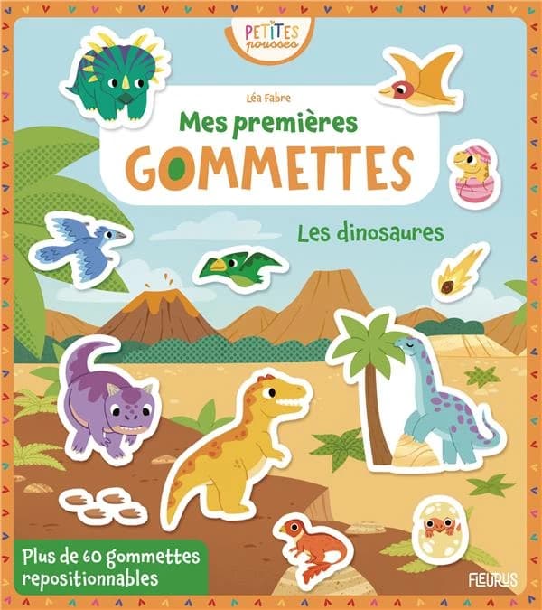 Mes premières gommettes : les dinosaures : plus de 60 gommettes : dès 3 ans : [Album à colorier]