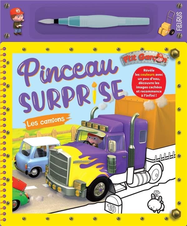 Pinceau surprise : P'tit garçon - les camions : [Album à colorier]