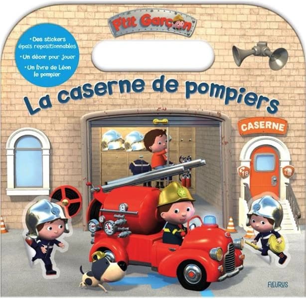 P'tit Garçon : la caserne de pompiers : Valise et stickers épais