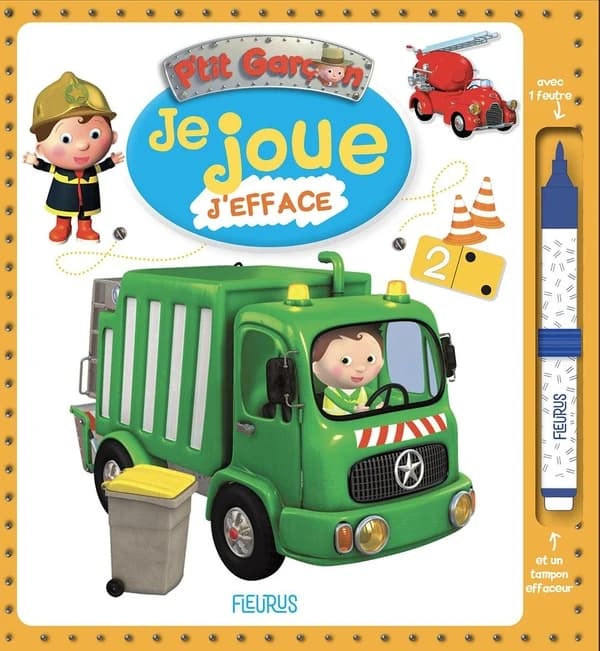 Je joue, j'efface : P'tit Garçon : Camion-poubelle