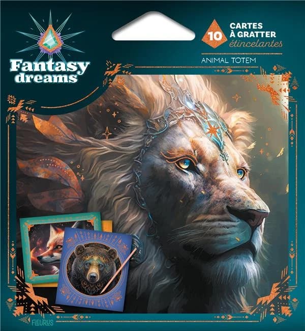Cartes à gratter étincelantes, Animal totem : Avec 10 cartes et 1 stylet