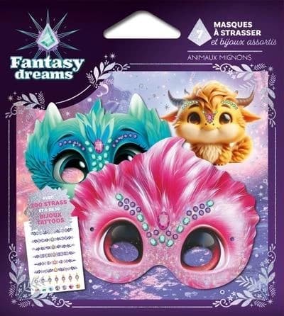 7 masques à strasser et bijoux assortis : animaux mignons : [Autocollant]